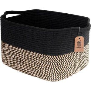 Woven Storage Bins Set of 2 Cotton Rope Cube Organizer for Closet Shelf 13x10